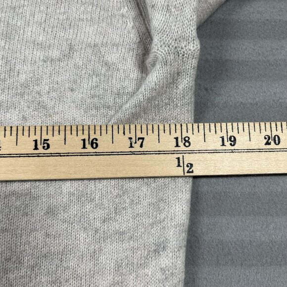 Deane & White Sweater Womens Large Oatmeal Cashmere Crewneck Stripe Sleeve Knit - Picture 5 of 9